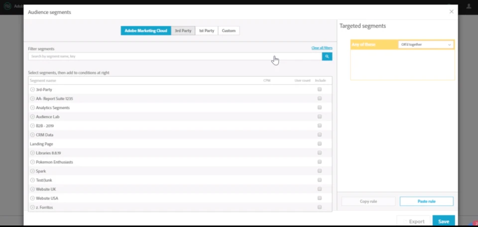 screenshot of Adobe Advertising Cloud